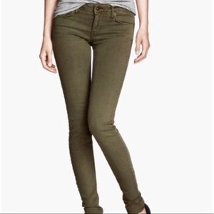 Zara Olive Stretch Skinny Jeans